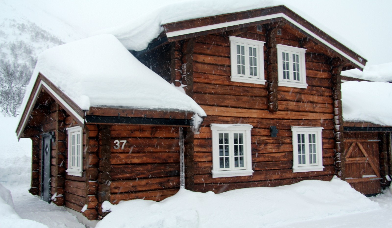 Hytten sett forfra Galleribilde