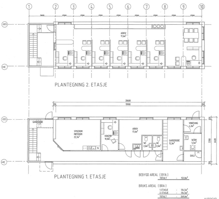Plantegning kontorbygg Galleribilde