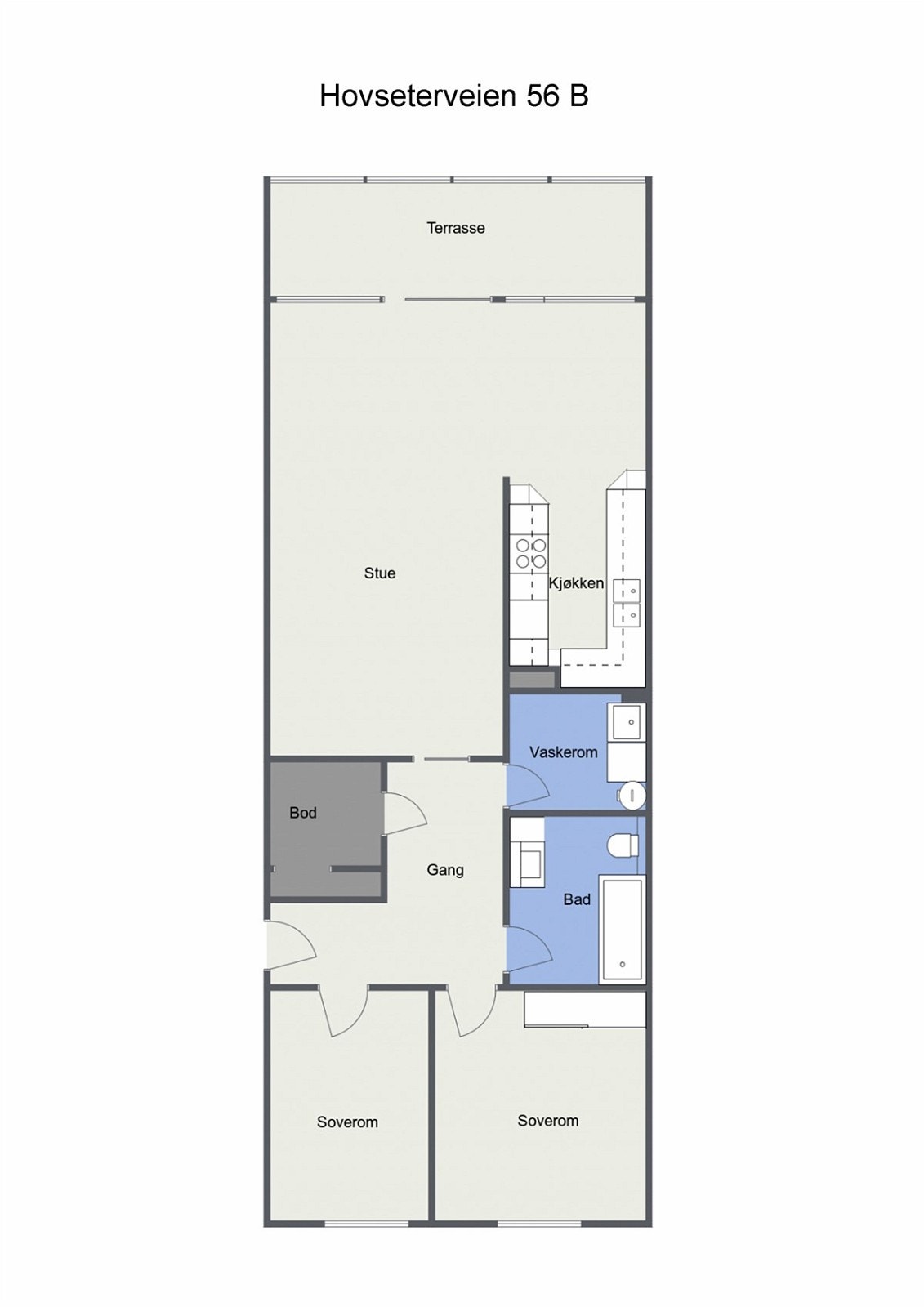 Plantegning Hovseterveien 56 B Galleribilde