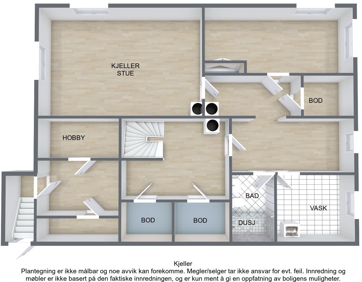 Kirkeveien117-Sør-U - 3D Floor Plan Galleribilde