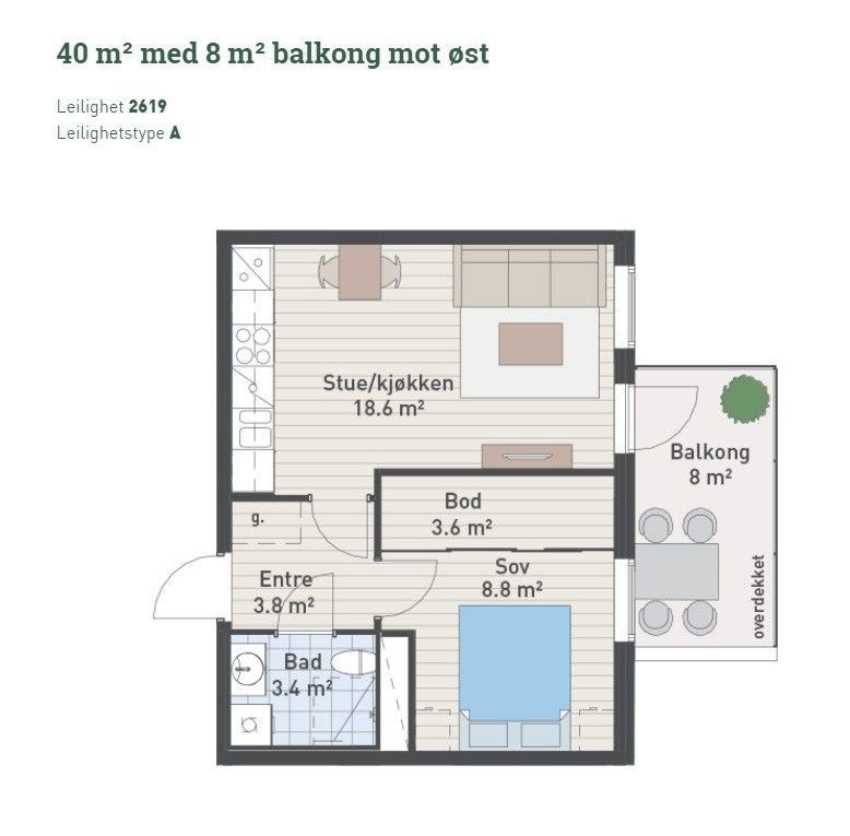 Arealeffektiv 2roms Galleribilde