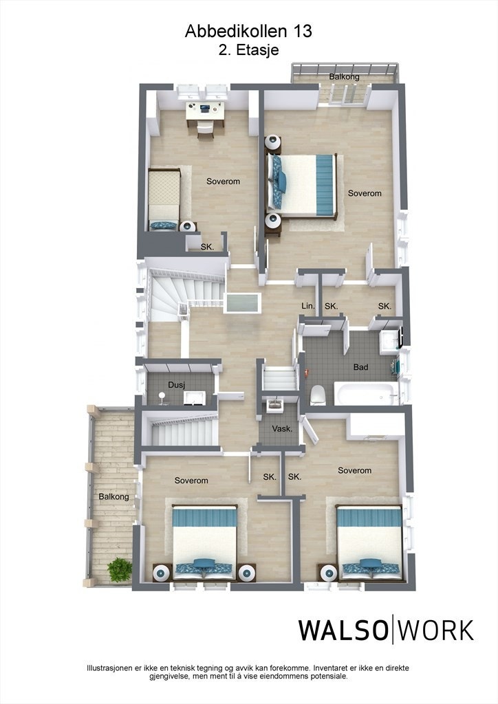 Plantegning 2.etasje Galleribilde