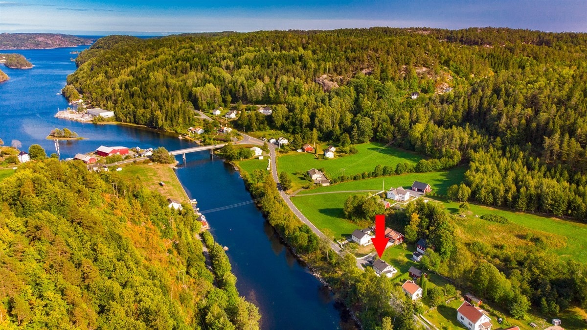Dronebilde over området Galleribilde