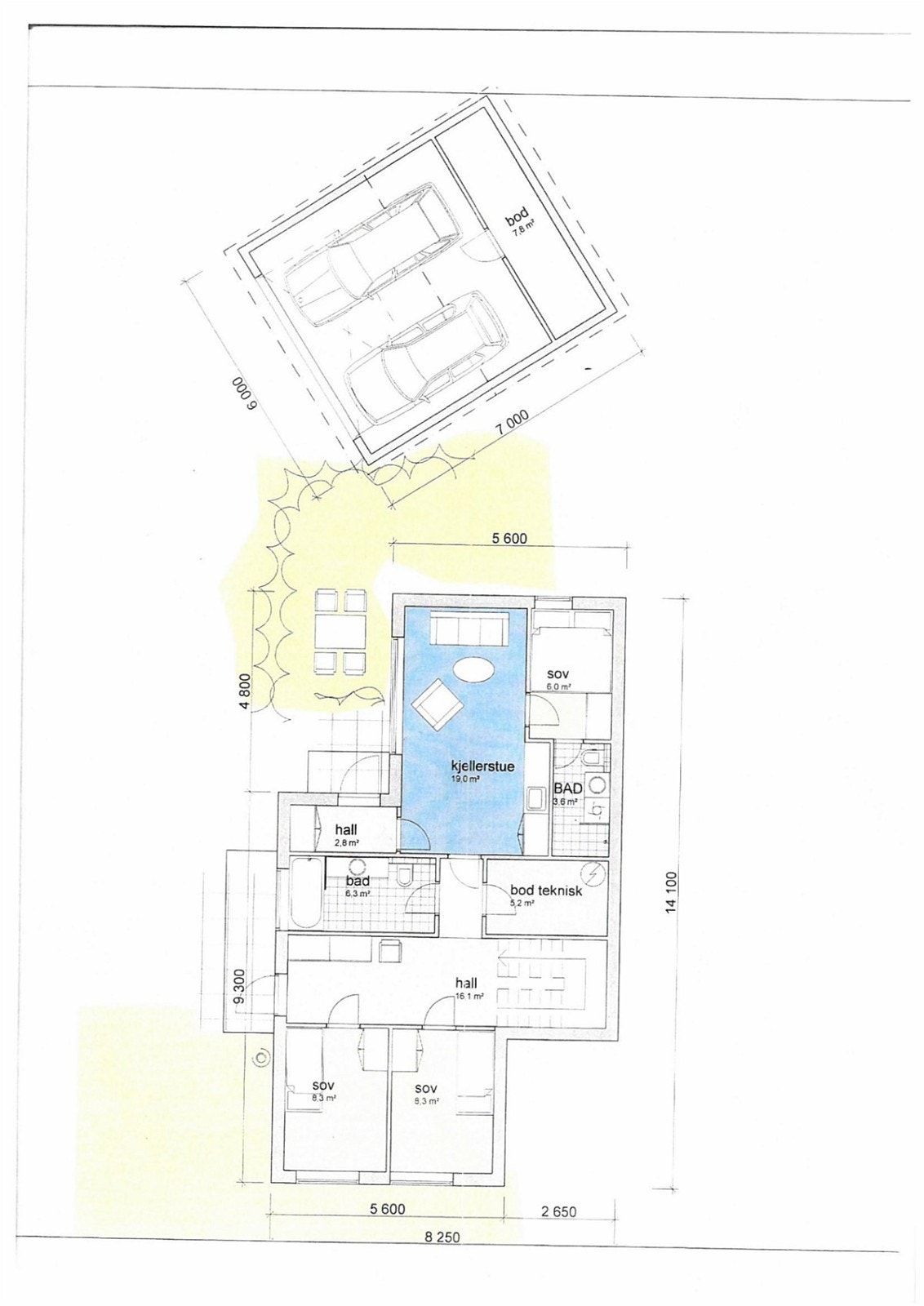 Plantegning sokkeletasje Galleribilde