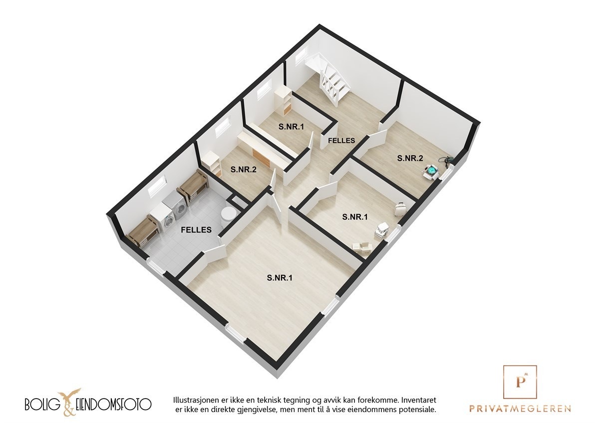 3D plantegning. Galleribilde
