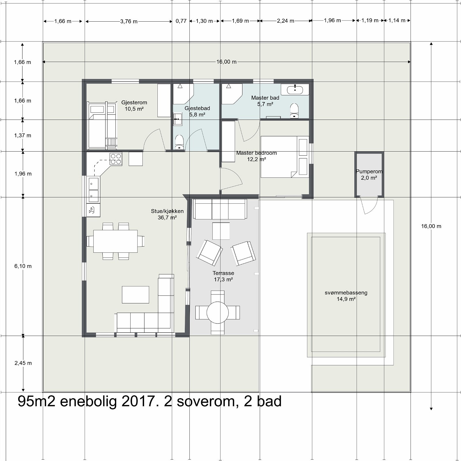 Tegning gulvplan Galleribilde
