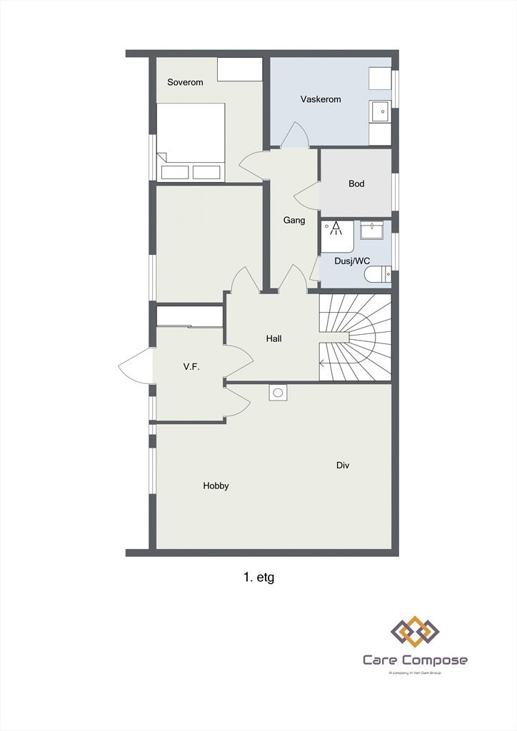 Plamtegning 2D 1. etg Galleribilde