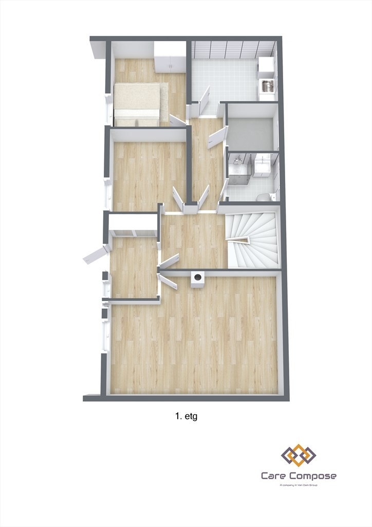 Plantegning 3D 1. etg Galleribilde