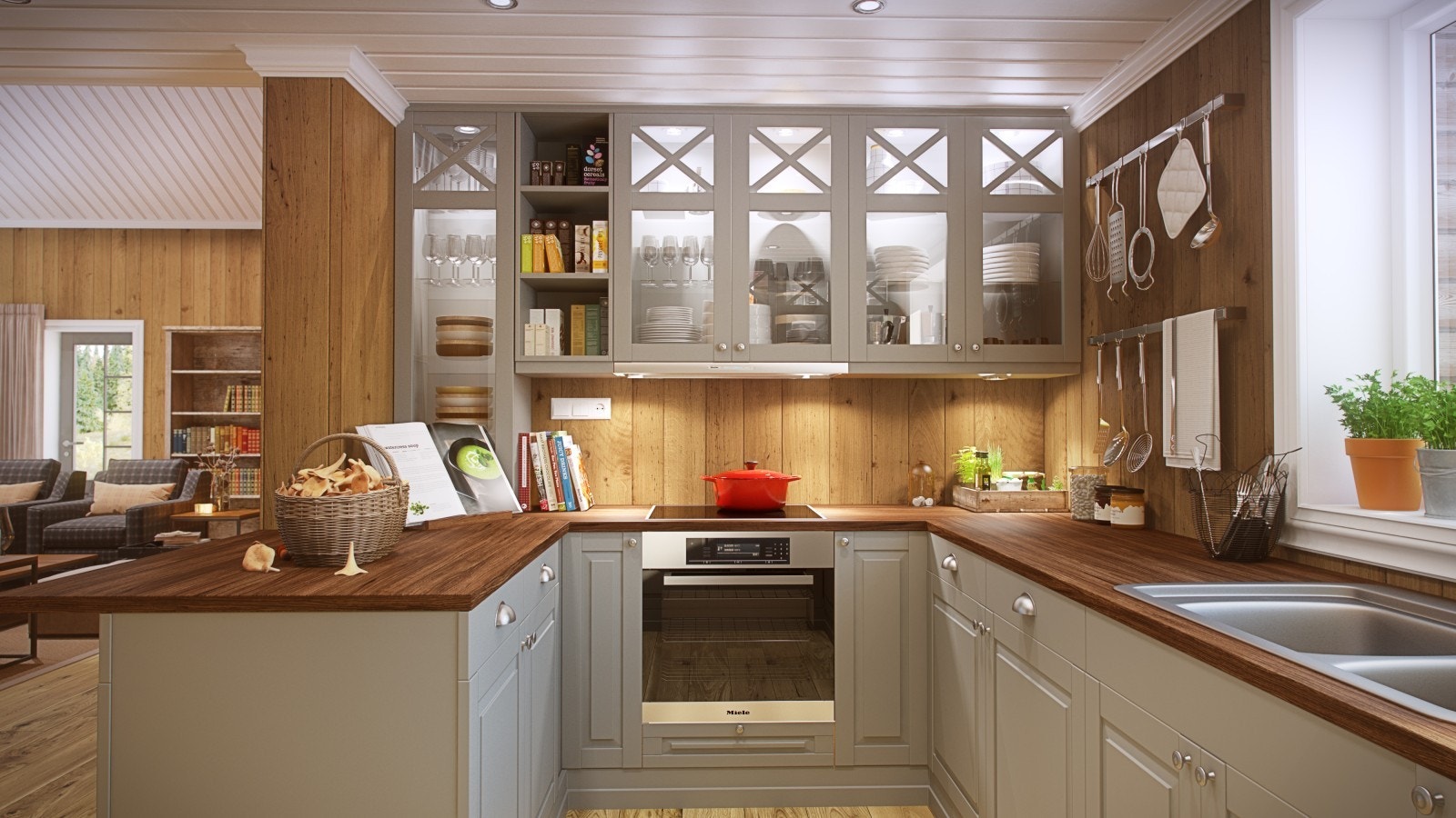 Mulig kjøkkenløsning (illustrasjon) Galleribilde