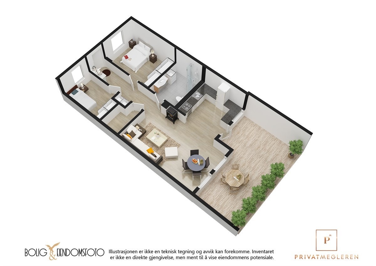 3D plantegning. Galleribilde