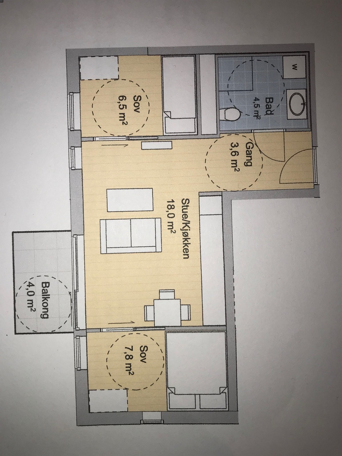 Plantegning med praktisk romdeling Galleribilde