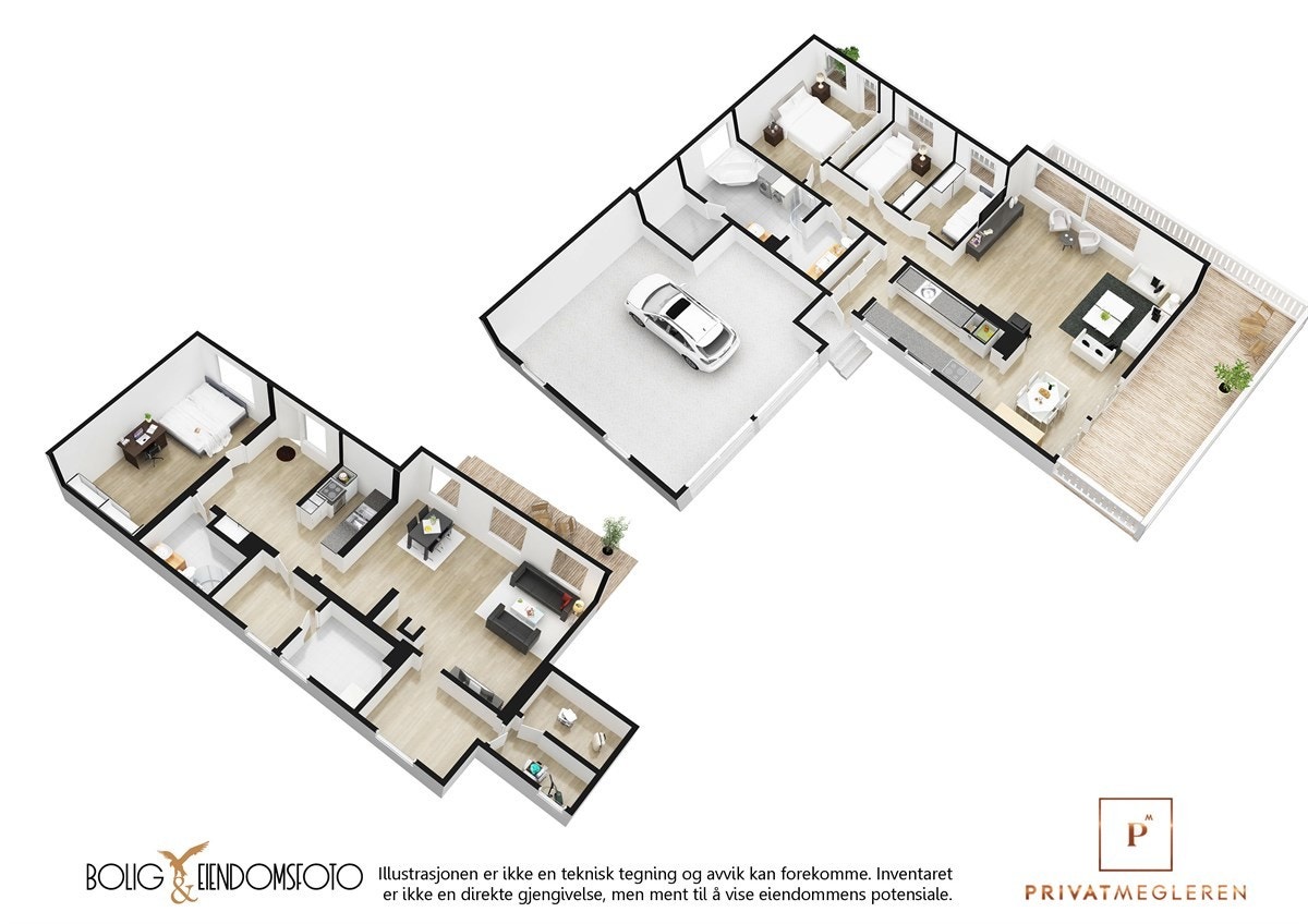 3D plantegning. Galleribilde