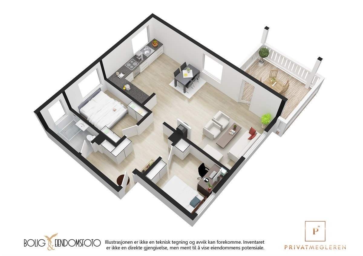 3D plantegning. Galleribilde