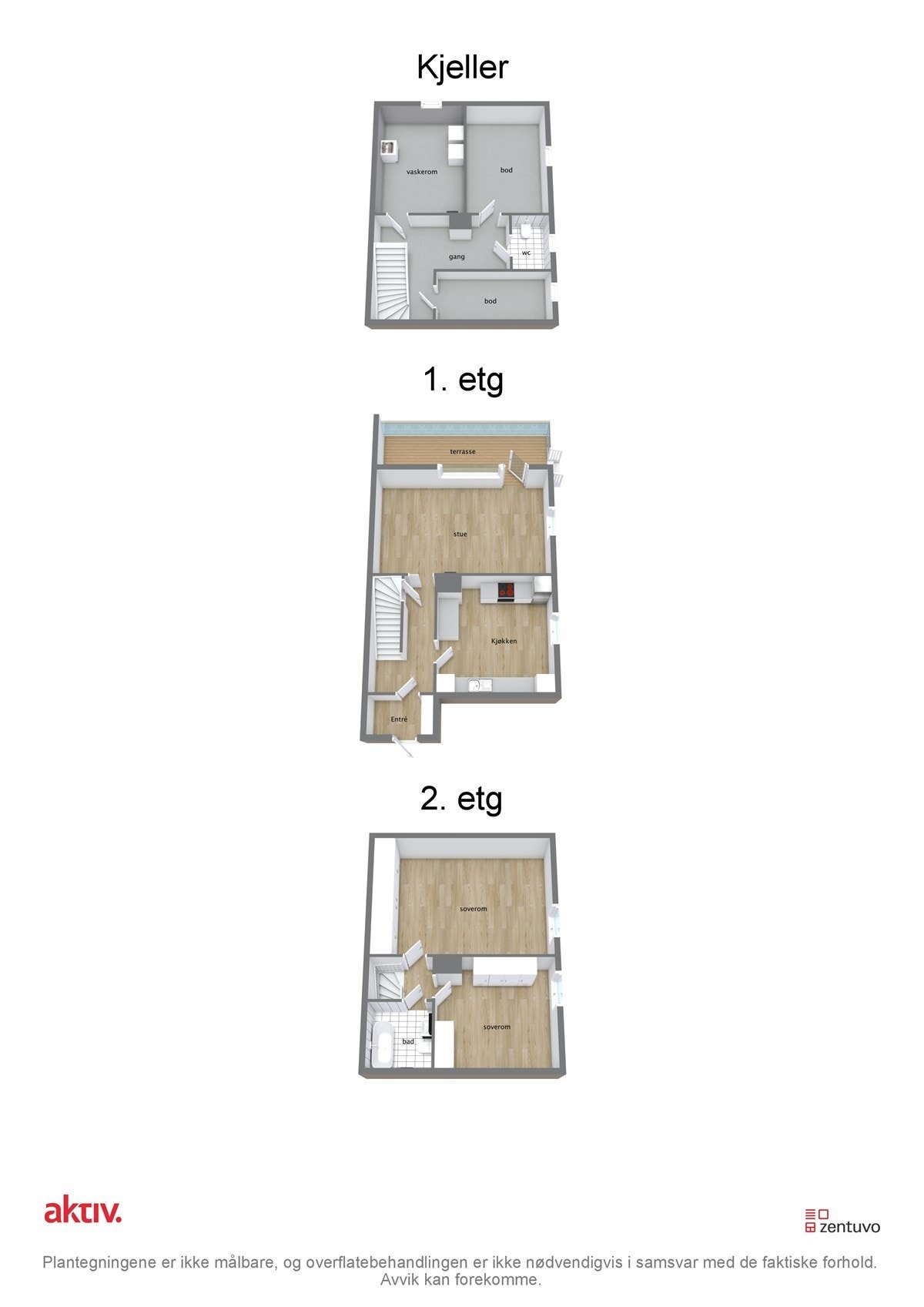 3D Plantegning oversikt Galleribilde