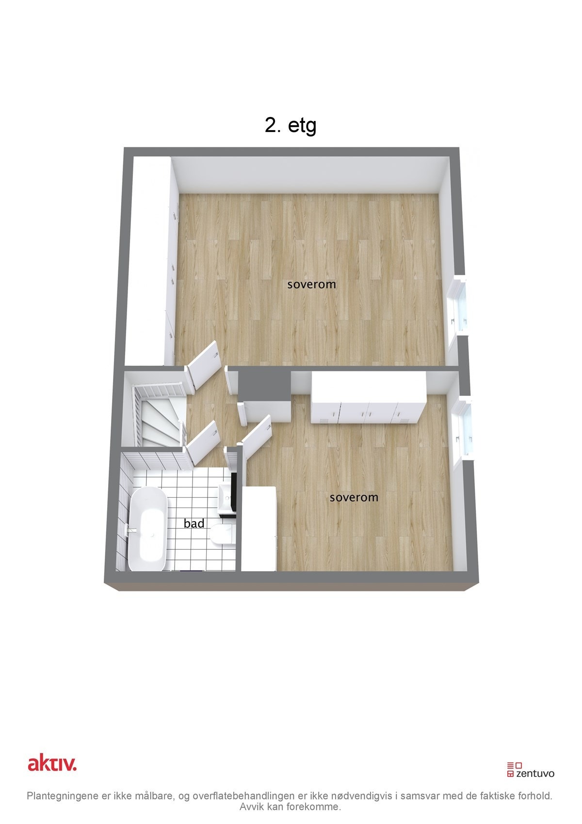 3D Plantegning 2. etasje Galleribilde