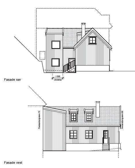 Fasade renovering mot hagen Galleribilde