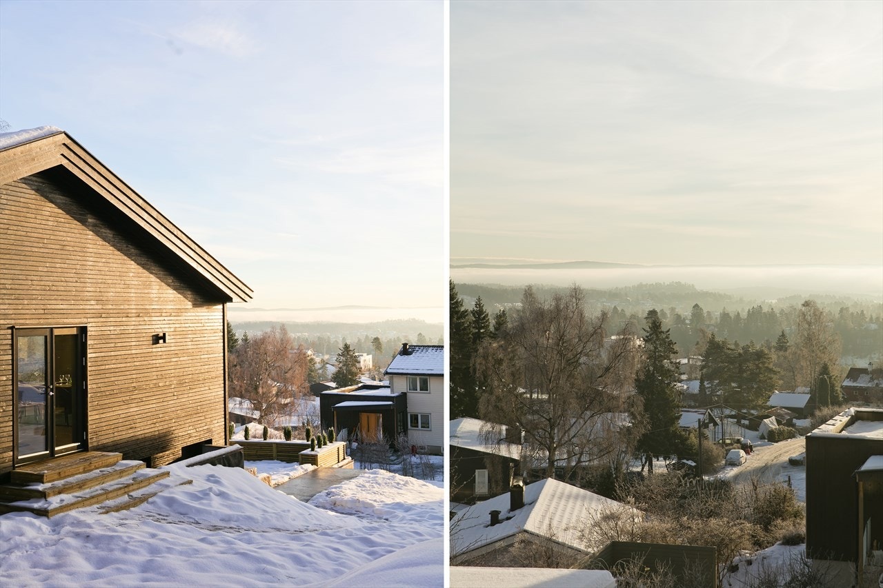 Eiendommen ligger innerst i en blindvei, på toppen av Billingstadåsen, med fantastisk utsikt Galleribilde