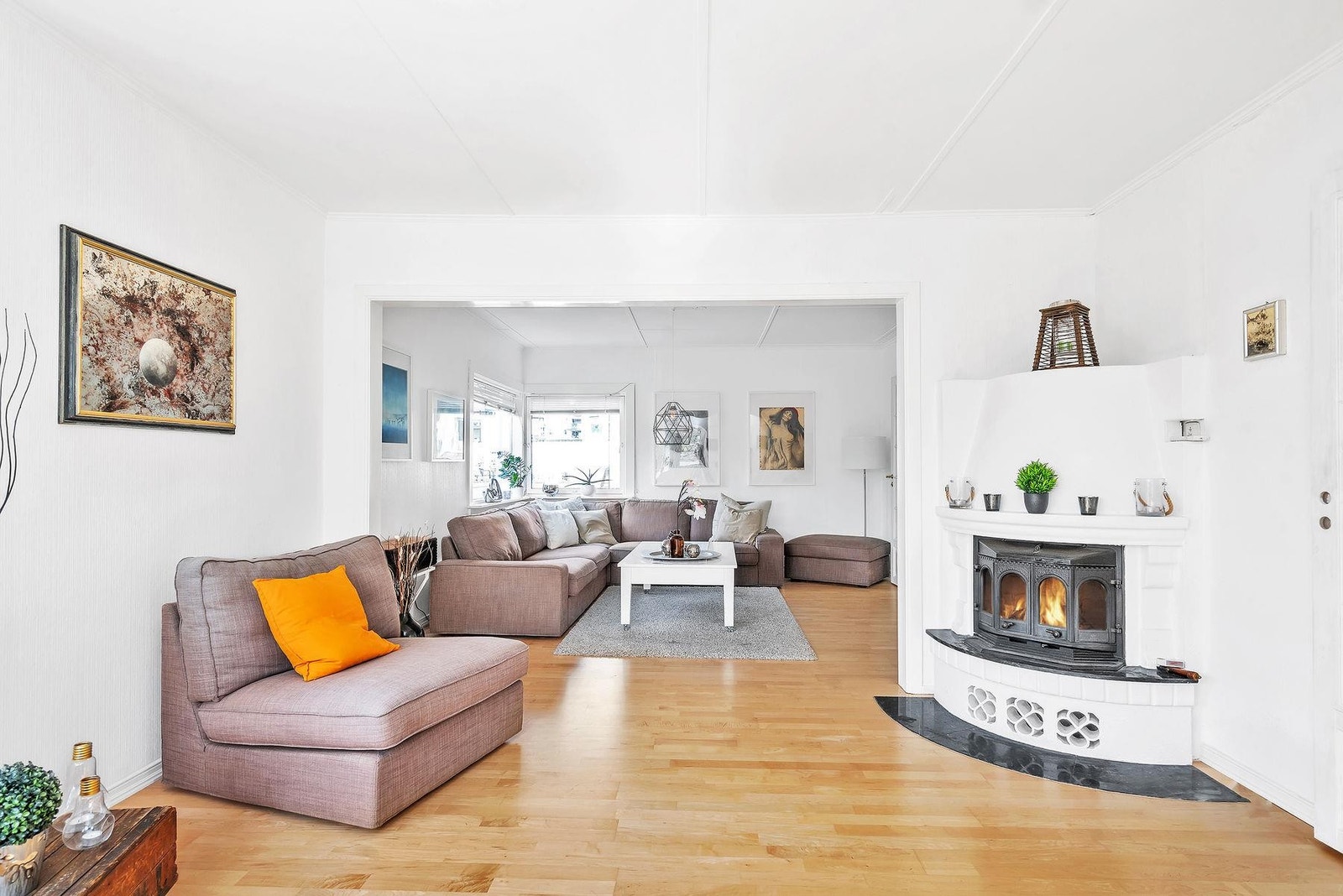 Peis med innsats i stua Galleribilde