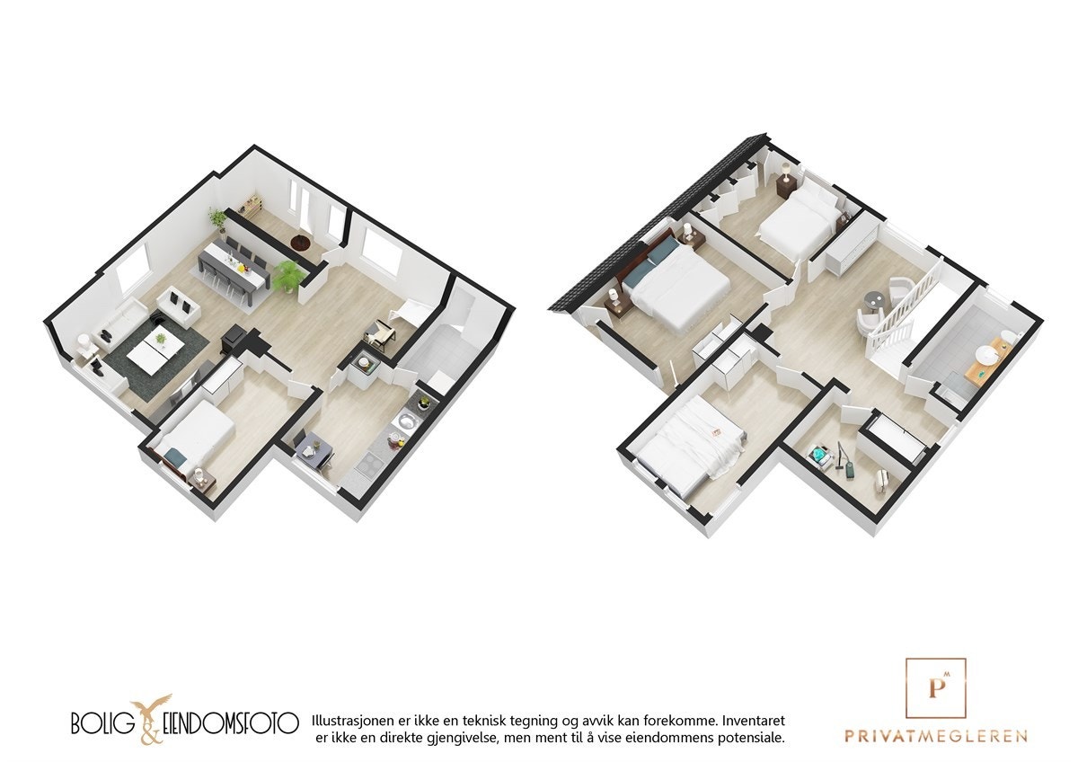 3D plantegning. Galleribilde