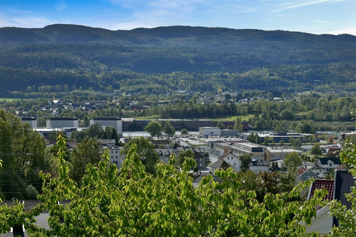 Eiendommen ligger flott til på en høyde med fantastisk utsikt over Eikerbygdene. Galleribilde
