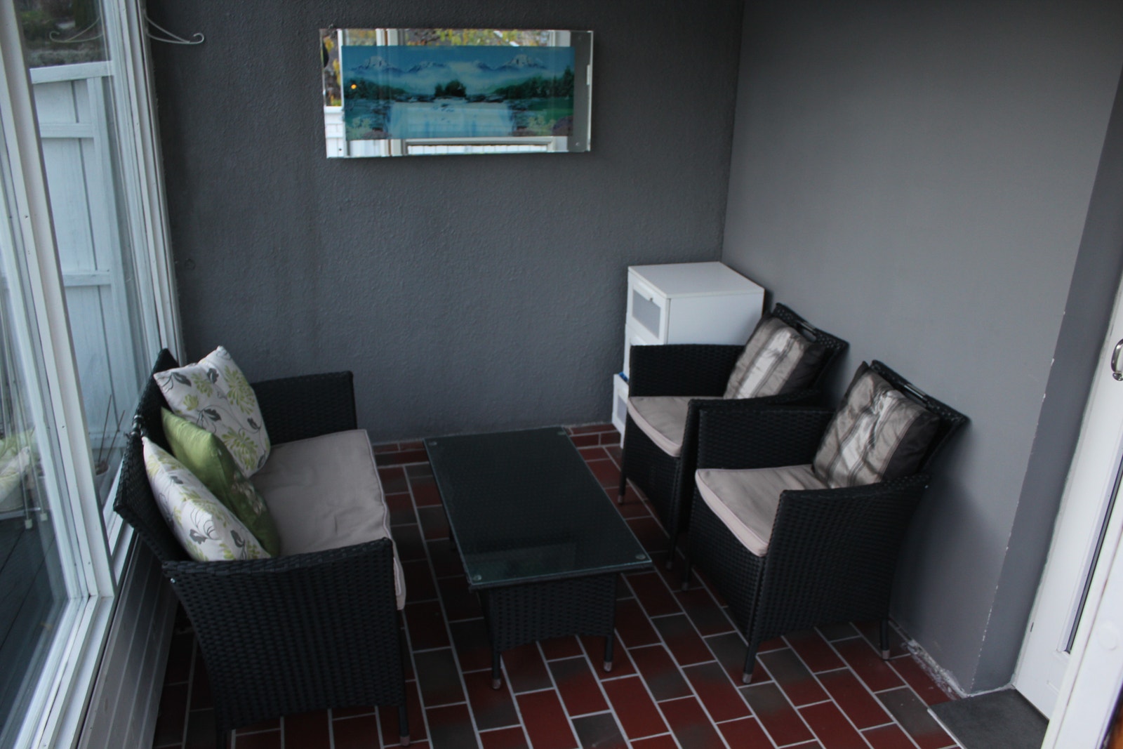 Innebygd glass terrasse Galleribilde