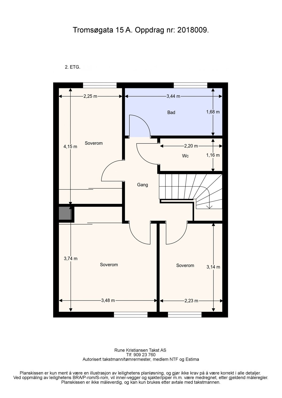 Plantegning fra takstmann - 2. Etasje Galleribilde