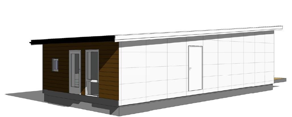 Fasade frittstående leilighet 3D tegning Galleribilde