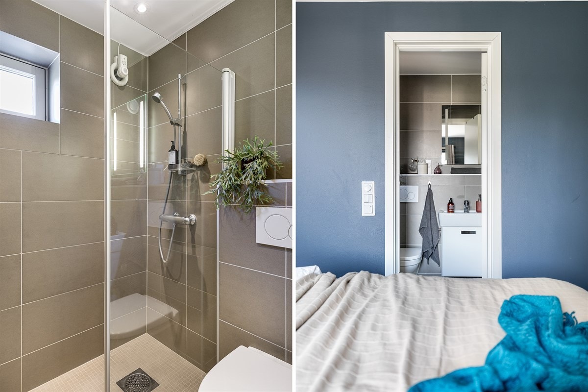 Soverommet er voluminøst, badet er moderne og elegant utført. Galleribilde