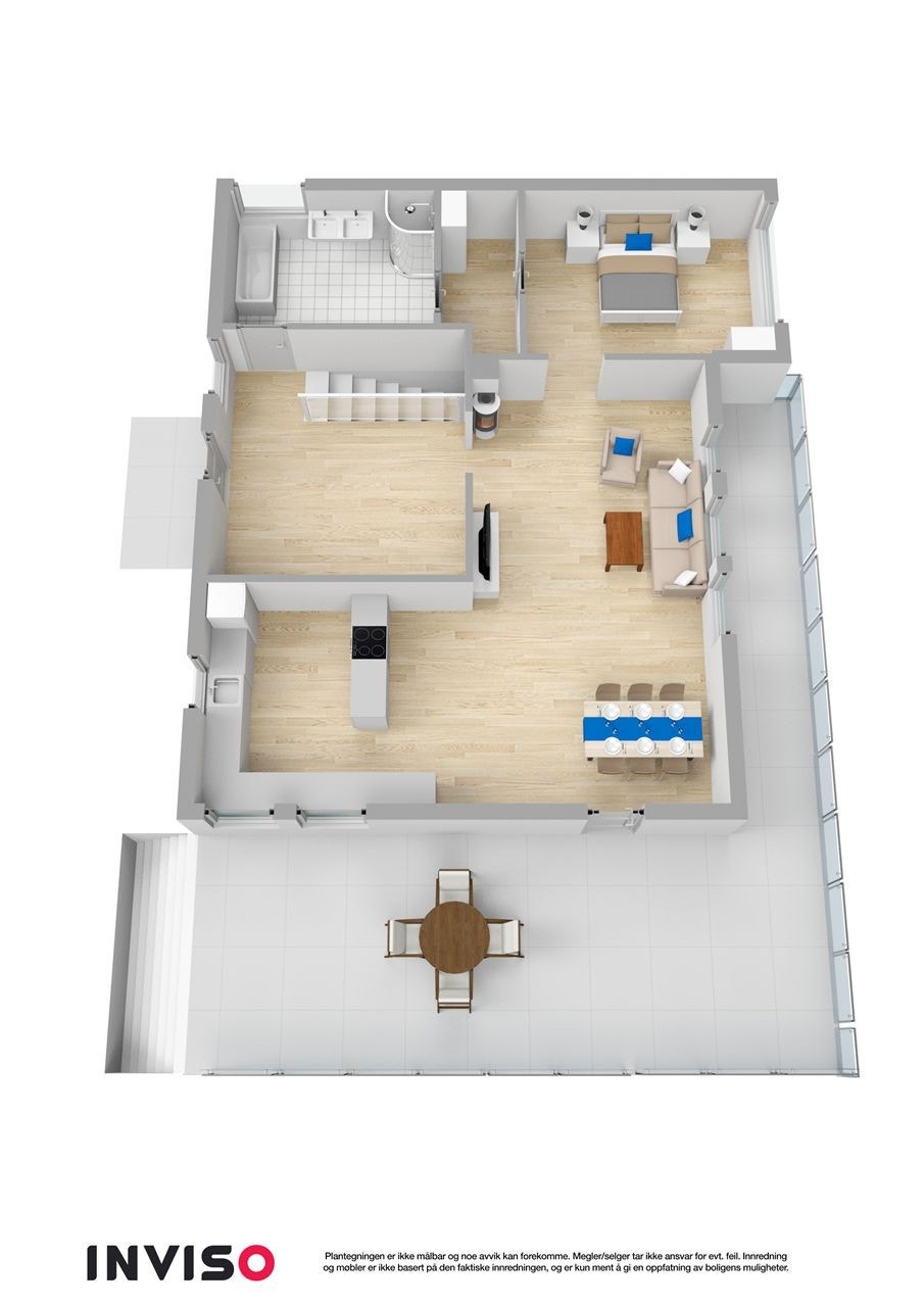 3D plan sokkeletasje Galleribilde
