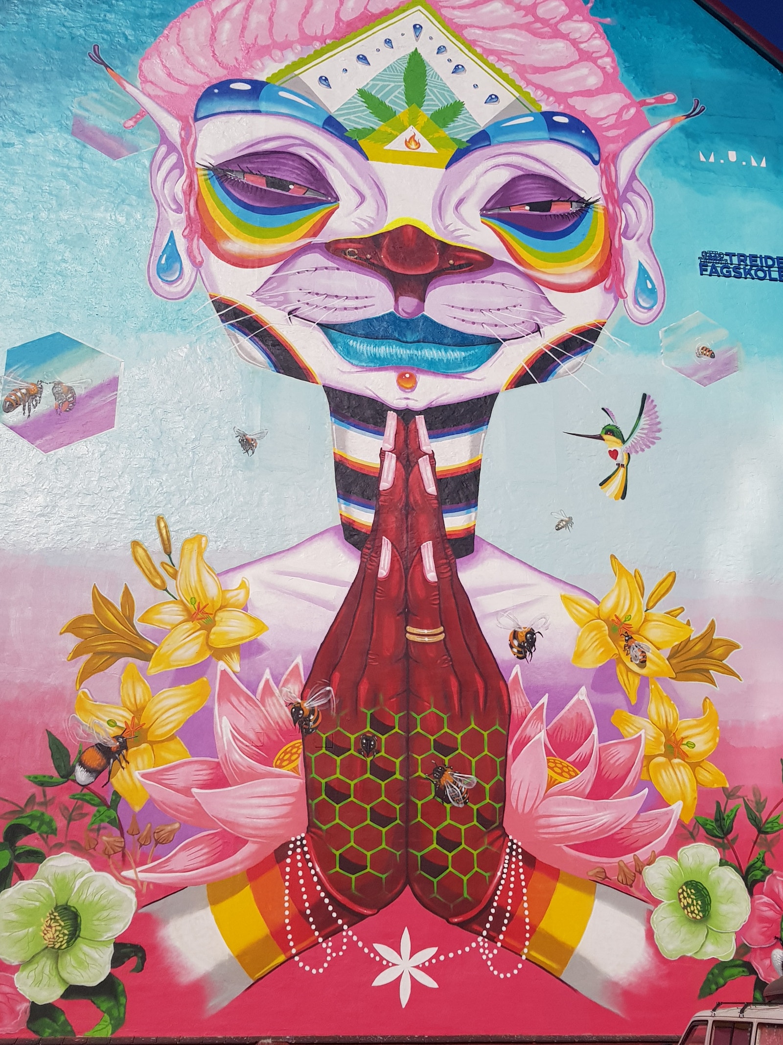 Signalbygg med veggmalt fasade syd. Galleribilde