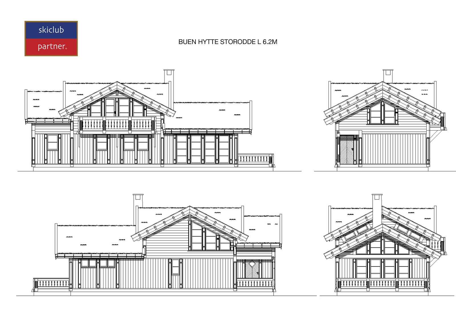 Ritning fasad Buen Storodde hytte Galleribilde