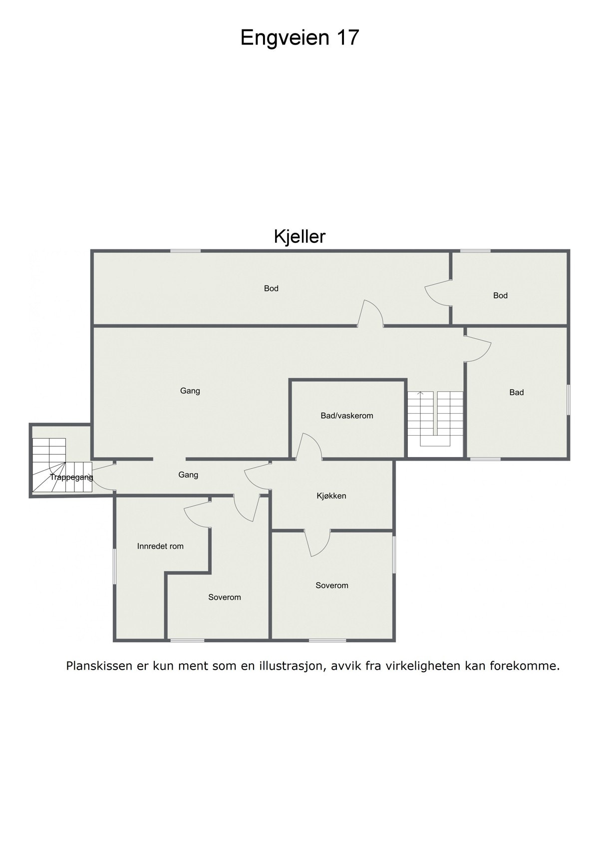 Plantegning kjeller. Galleribilde