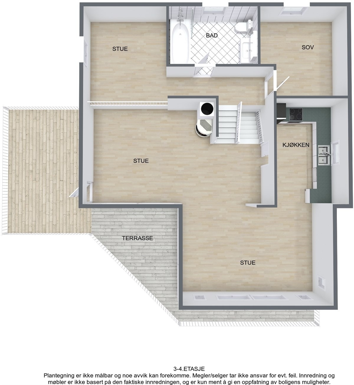 Kanelia22-Sør-2 - 3D Floor Plan Galleribilde