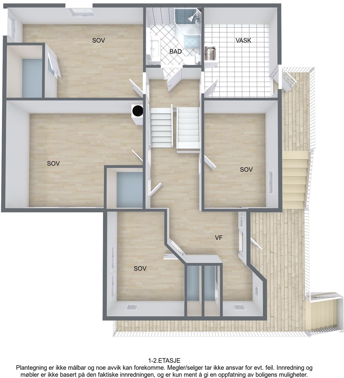 Kanelia22-Sør-1 - 3D Floor Plan Galleribilde