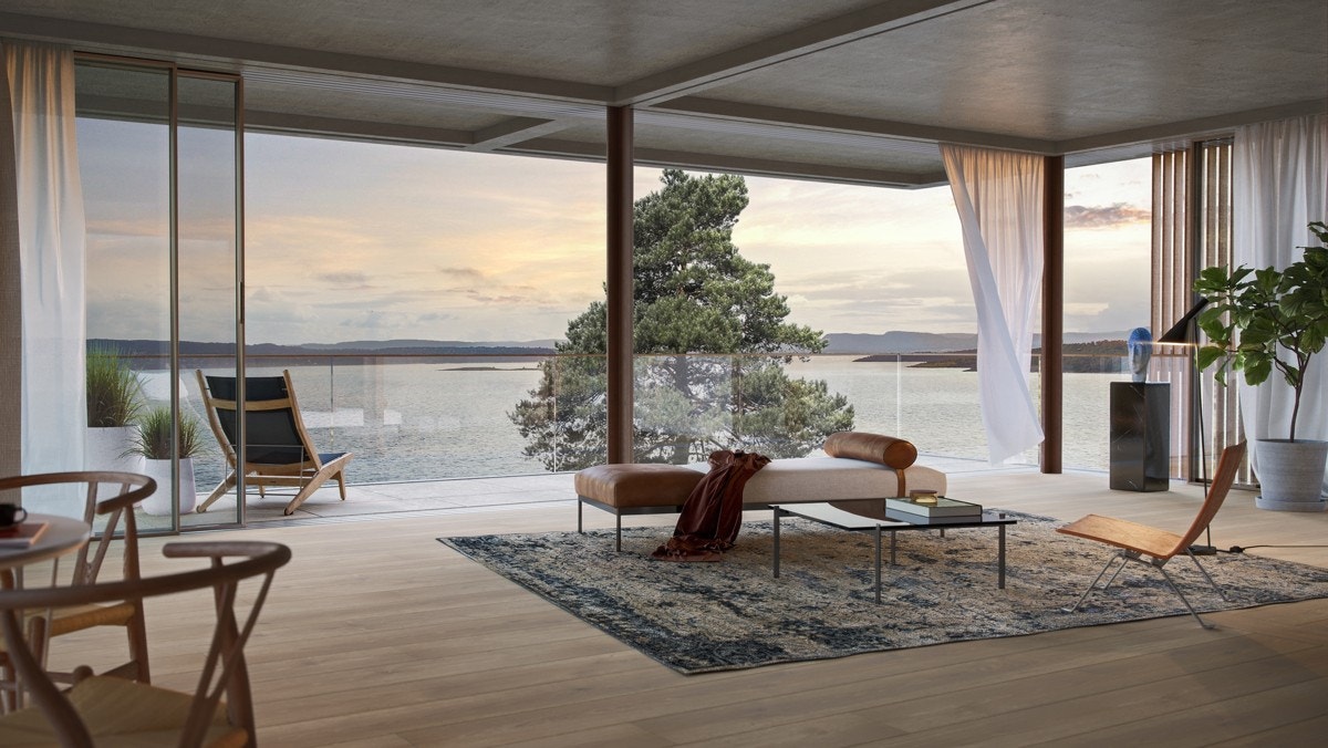 Legg merke til de enorme skyvedørene, som her er åpnet helt opp! Galleribilde