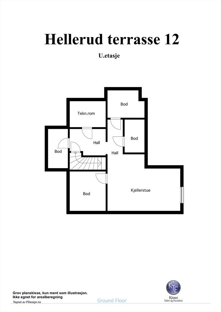 Plantegning Hellerud terrasse 12, underetasje Galleribilde