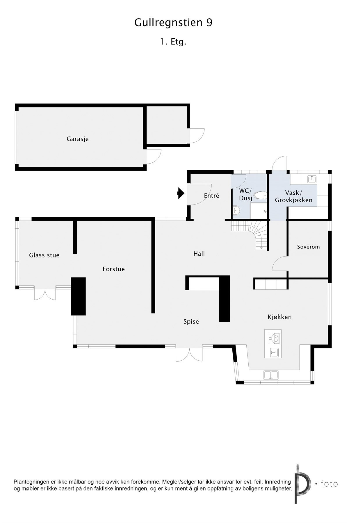 Proaktiv - Plantegning første etasje. Galleribilde