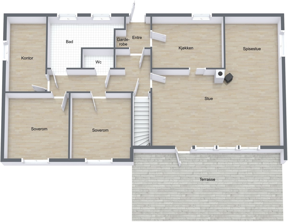 Plantegning 1.etg Galleribilde