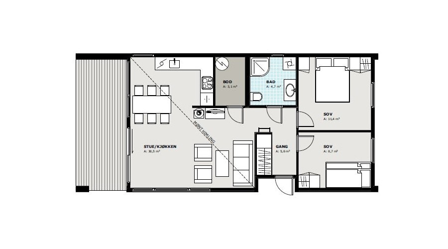 Plantegning av Koia Moderne Galleribilde