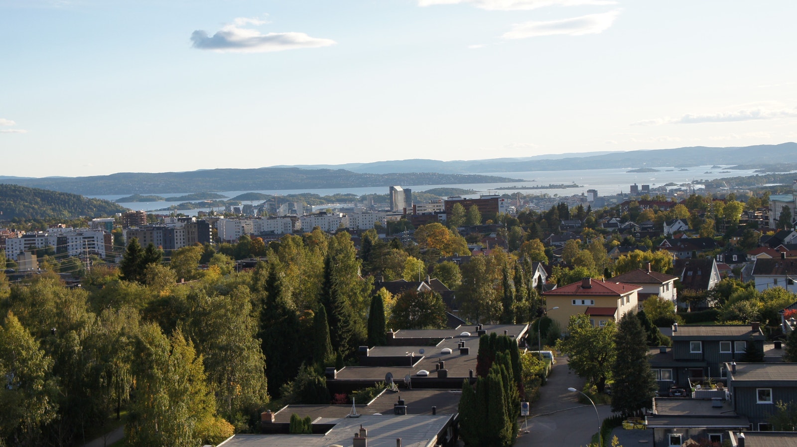 Utsikt fra felles takterasse ned til Oslofjorden. Galleribilde