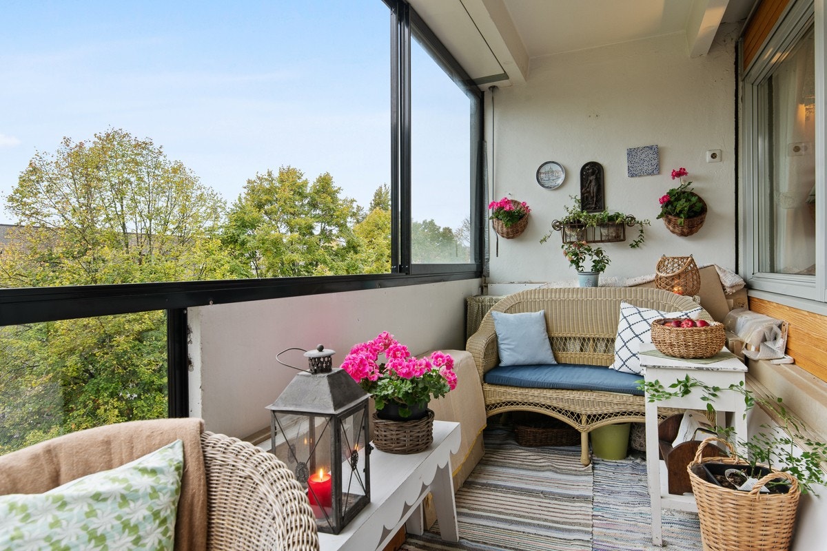 Innglasset balkong Galleribilde