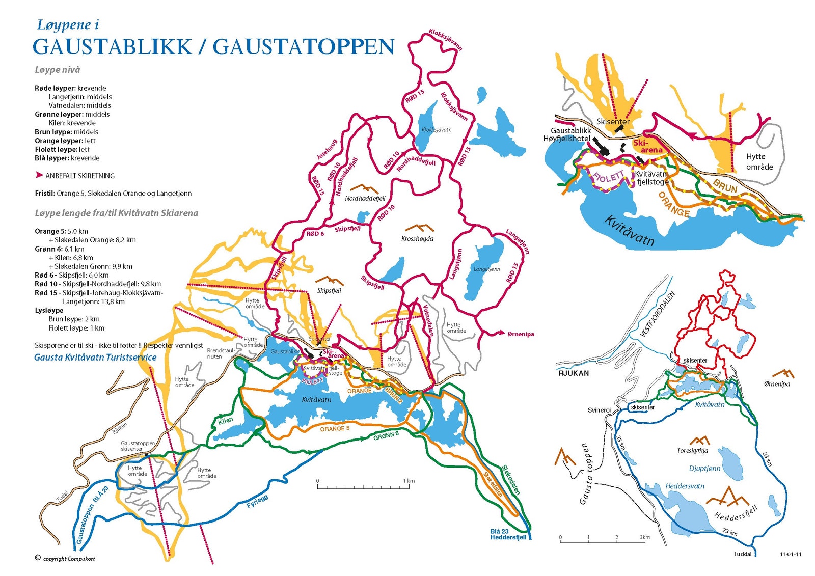 Flere mil med opplyste løyper for langrenn, sykkel- og turstier. Hvorfor ikke gå opp til Gaustatoppen og ta toget ned Galleribilde
