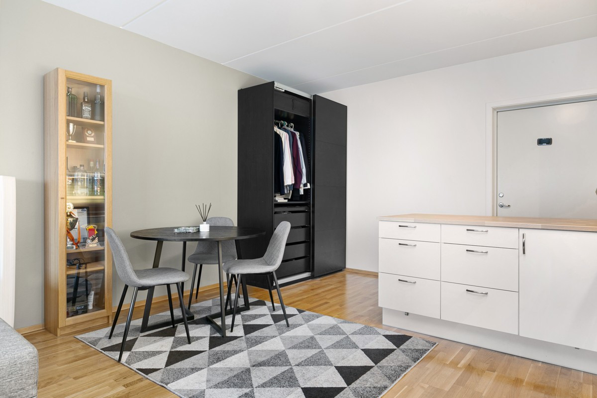 Plass til spisebord i stue
