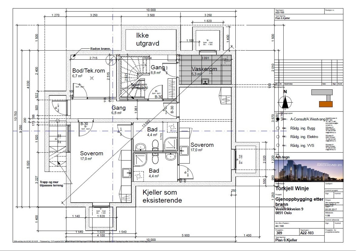 Plantegning kjeller Galleribilde