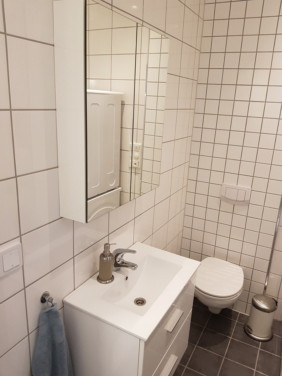 Bad: Speilskap, vask, toalett Galleribilde