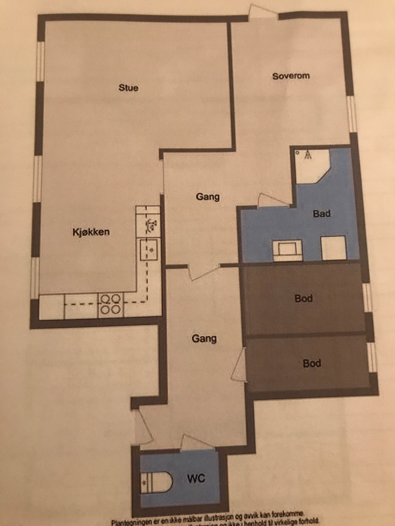 Det er en bod, nærmest bad, som tilhører leiligheten. Galleribilde