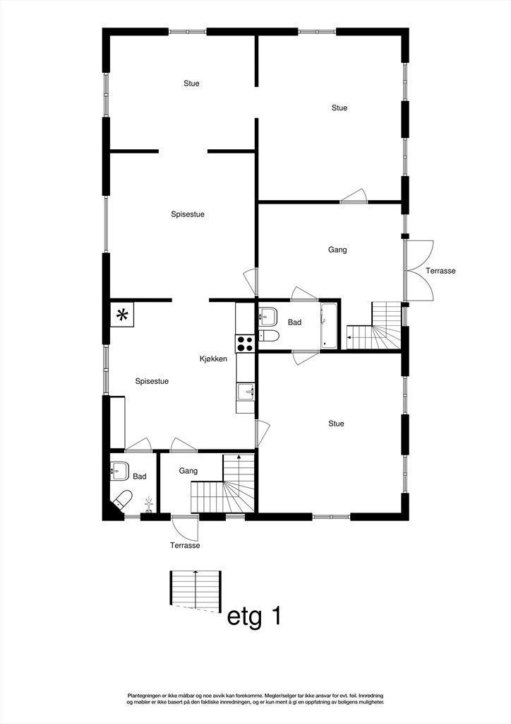 Plantegning 1. etasje. Galleribilde