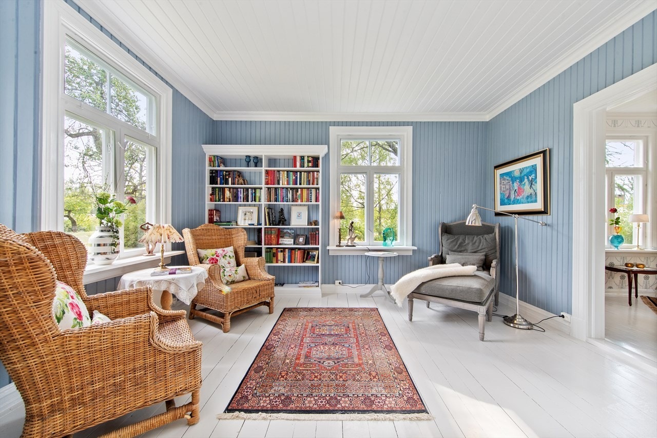 Det er to piper i villaen og mulighet for ildsted. Galleribilde