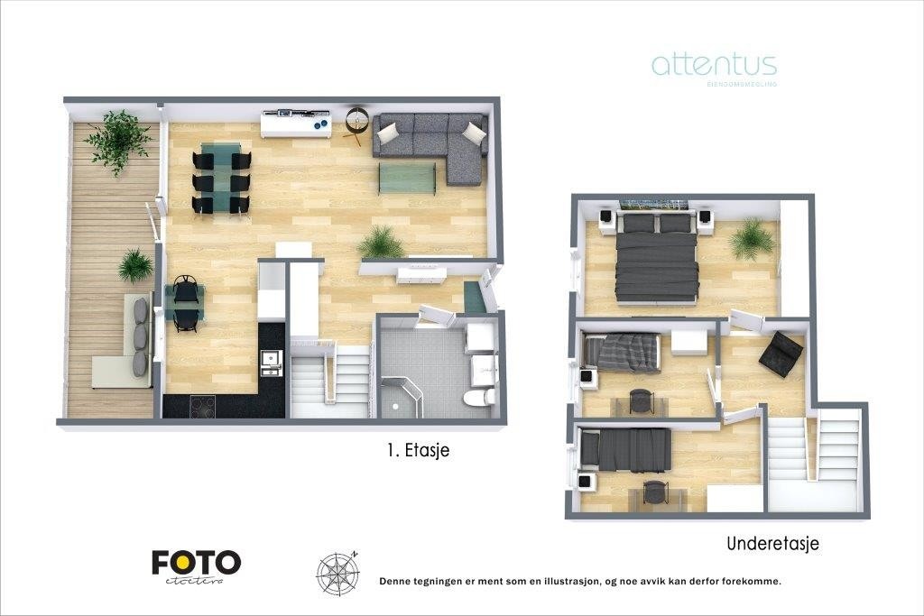 Planløsning med forslag til innredning Galleribilde