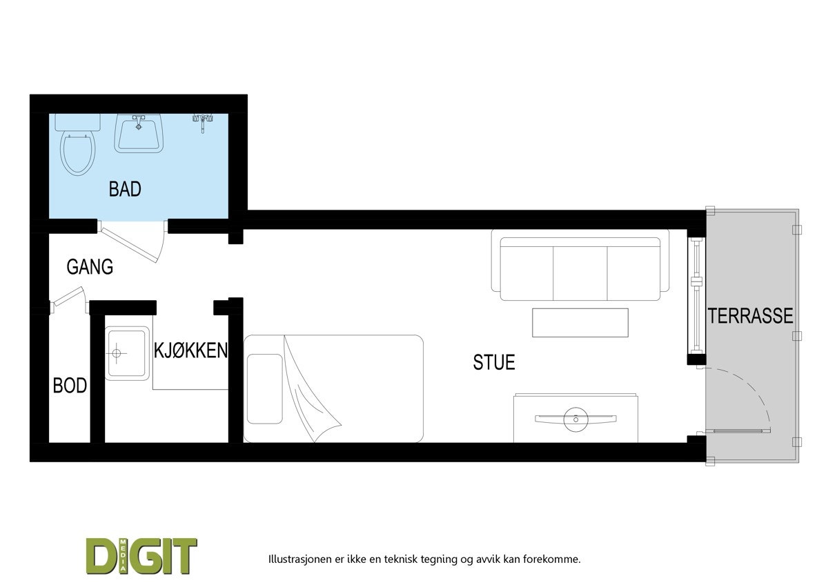 Plantegning Hjelms gate 7B Galleribilde